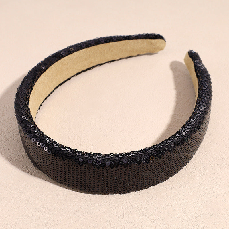 Retro Crystal Sequin Wide Hair Band