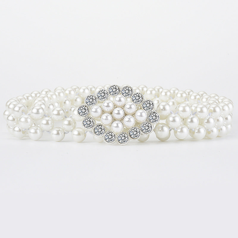 Elegant Butterfly Imitation Pearl Alloy Women's Chain Belt