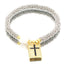 18K Gold Plated Vintage Cross Heart Zircon Bracelet