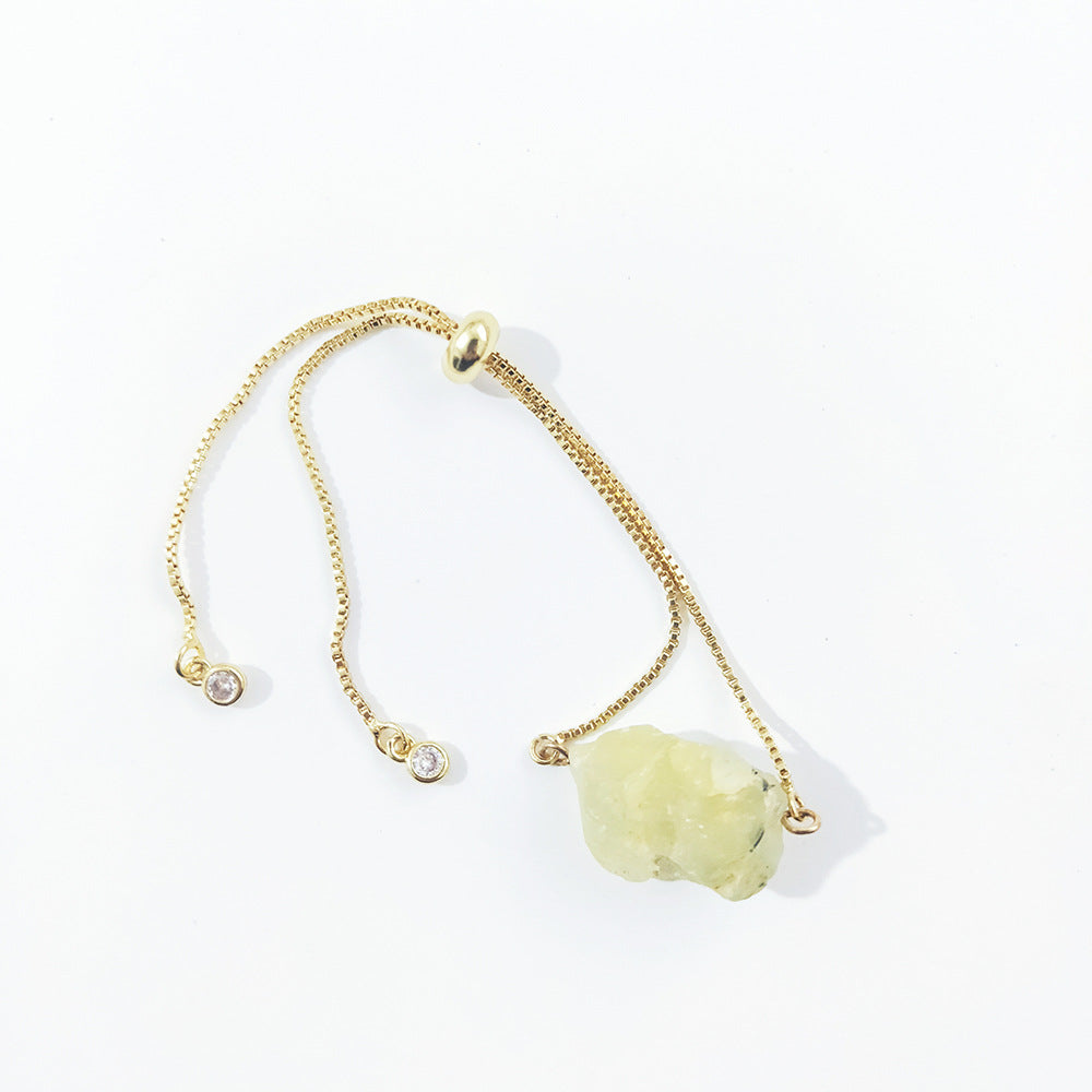 Simple Geometric Natural Crystal Adjustable Bracelet