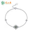 Elegant Geometric Moss Agate S925 Silver Bracelet for Women