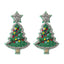1 Pair Handmade Christmas Tree and Elk Beaded Drop Earrings for Women