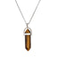 Ethnic Geometric Stainless Steel Natural Stone Crystal Pendant Necklace