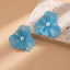 Retro Flower Alloy Copper Stud Earrings with Imitation Pearl - European Pastoral Style