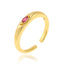 18K Gold Plated Geometric Pearl Zircon Open Ring