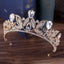 Elegant Baroque Leaf Rhinestone Crown for Brides and Banquet Accessories