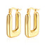 1 Pair Fashion 18K Gold Plated Stainless Steel Oval Hoop Earrings