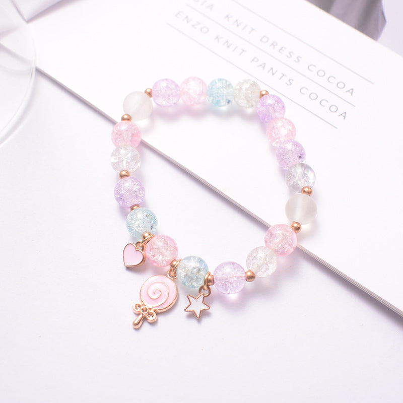 Cute Animal & Daisy Beaded Glass Bracelet for Women