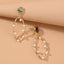 1 Pair Minimalist Geometric Resin Copper Drop Earrings with Chain Tassel