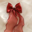 Children's Bow Knot Pearlescent Yarn Hair Clip with Long Streamers