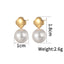 1 Pair Minimalist Heart Shape 18K Gold Plated Stainless Steel and Baroque Pearl Stud Earrings