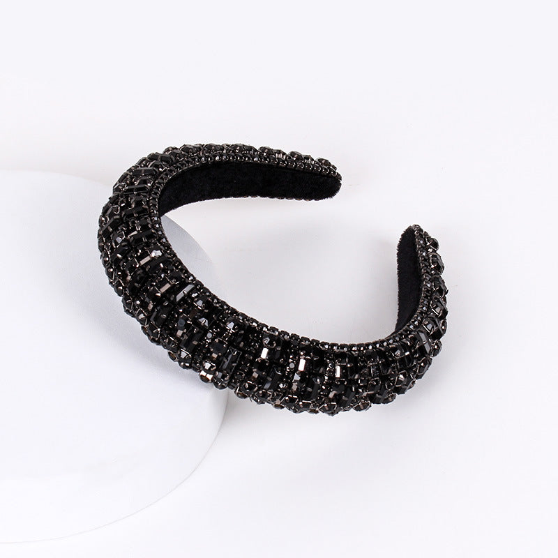 Baroque Rhinestone Pearl Crystal Beaded Wide Headband Hair Accessory