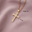 Copper Plated Zircon Cross Pendant Necklace for Men and Women