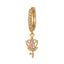 Fashion Butterfly Zircon Brass Drop Earrings with Heart Design