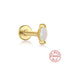 14K Gold Plated Zirconia Stud Earrings with 925 Sterling Silver Opal Helix Design