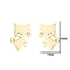 Fashion Stainless Steel Animal Ear Studs - Black Cat & Dog Design