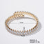 Copper K Gold Plated Geometric Zircon Open Bangle Bracelet