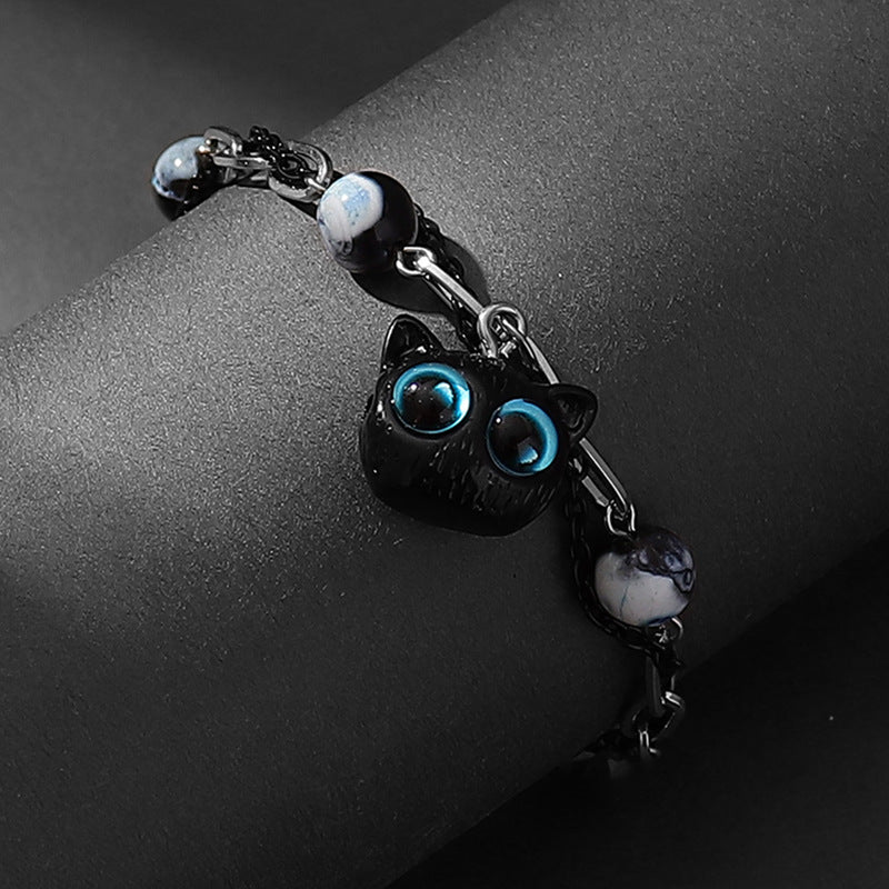 Cute Black Cat Resin Adjustable Unisex Bracelet