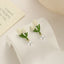 Sweet Korean Style Tulip Flower Pearl Earrings with 925 Silver Needle