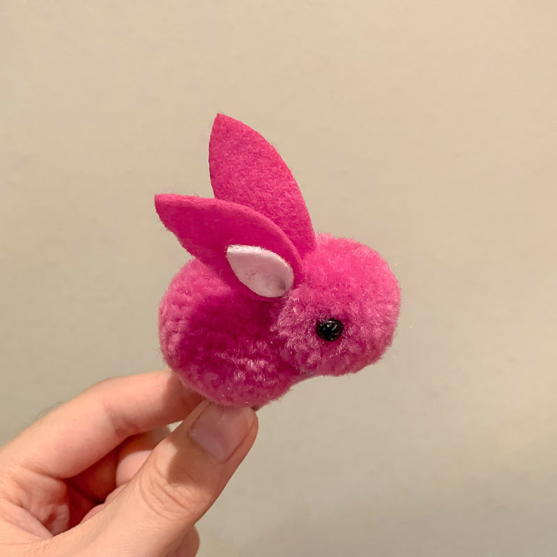 Cute Rabbit Plush Hair Clip for Girls