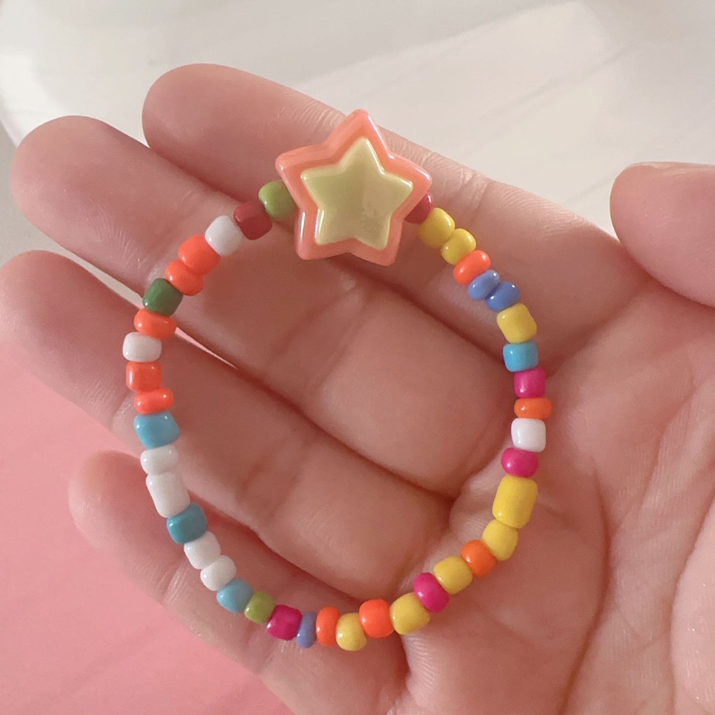 Cartoon Star Flower Butterfly Beaded Bracelet for Kids and Women