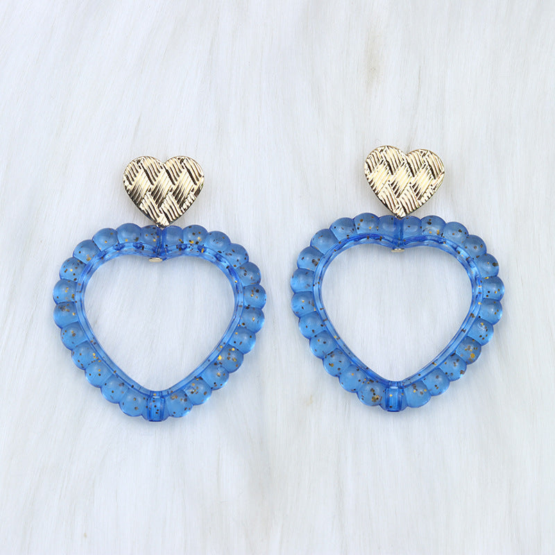 Simple Heart Shape Acrylic Drop Earrings