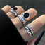 Creative Punk Skull Joker Ring Set - Double Chain & Statement Pieces