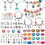 Cute Fruit Alloy Bracelet & DIY Crystal Bead Necklace Set for Girls