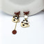 Fashion Cartoon Enamel Butterfly Bow Drop Earrings