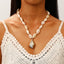 Beach Style White Shell Pendant Necklace for Women