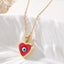 Casual Heart Shape Alloy Copper Pendant Necklace with Evil Eye Photo Locket