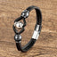 Modern Semicircle Metal Layered Leather Men's Bracelet