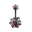 Gothic Heart Bat Spider Web Zircon Belly Ring Stainless Steel Silver Plated