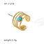 Ethnic Geometric Stainless Steel Open Ring - 18k Gold Plated Vintage Design