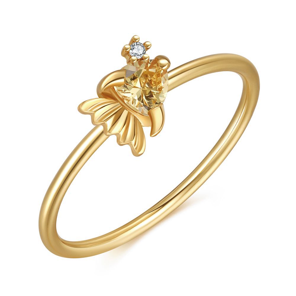 18k Gold Colorful Zircon Marine Animal Ring