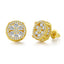 1 Pair Hip-hop Flower Copper Zircon Stud Earrings