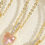 Vintage Heart-Shaped Zircon Pendant Necklace 14K Gold Plated Minimalist Design Choker Chain Jewelry