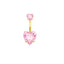 Heart & Butterfly Belly Rings Set - 316 Stainless Steel with Inlay Zircon