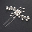 Fashion Leaf Rhinestone Pearl Crystal Bridal Hairpin U-Shaped Clip