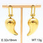 1 Pair Minimalist Water Droplet 18K Gold Plated Stainless Steel Earrings and Necklace Set