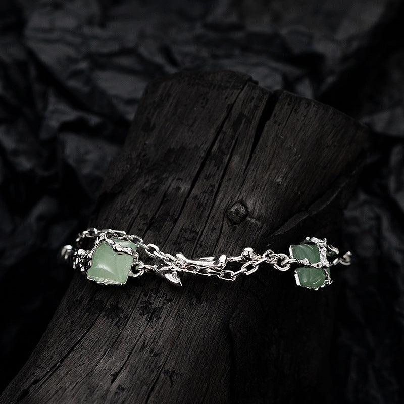 Chinoiserie Sterling Silver Bamboo Aventurine Bracelet Collection