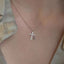 Simple Classic Cross Gold Plated Layered Necklace with Pearl Pendant