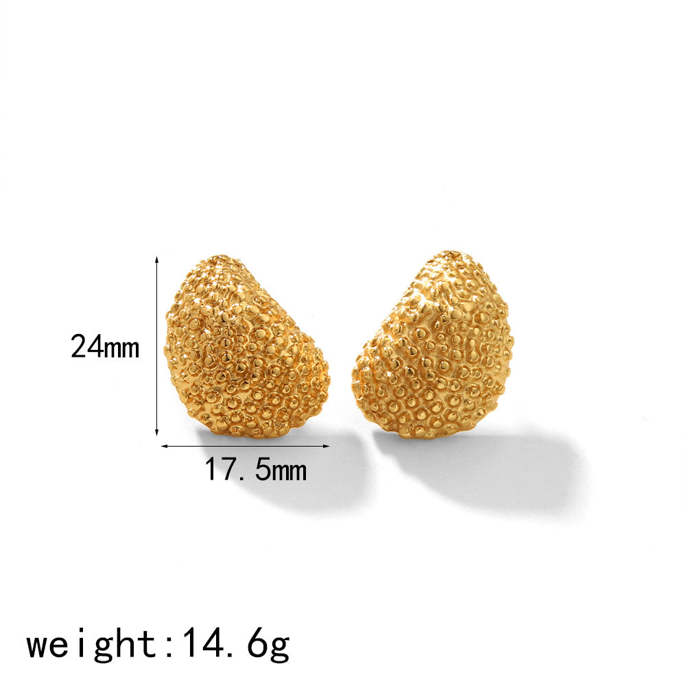 1 Pair IG Style French Style Geometric Polishing Plating 304 Stainless Steel 18K Gold Plated Ear Studs