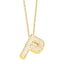 Simple Style Shiny Letter Stainless Steel Copper Plating Inlay Zircon 18K Gold Plated Pendant Necklace