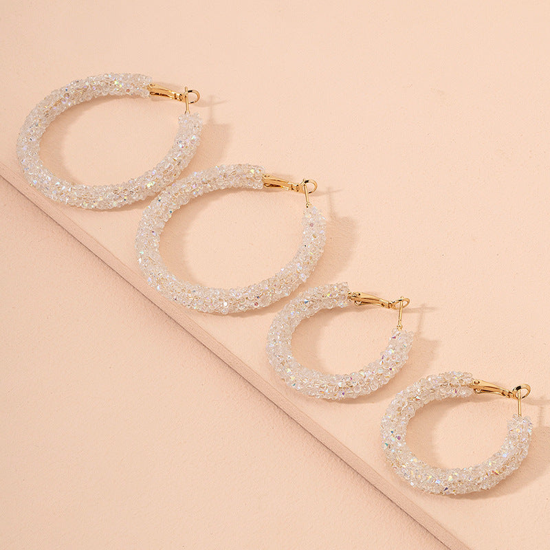 New Geometric Circle Diamond Earring