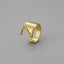 Fashion Alphabet Titanium Steel Gold Plated Open Ring