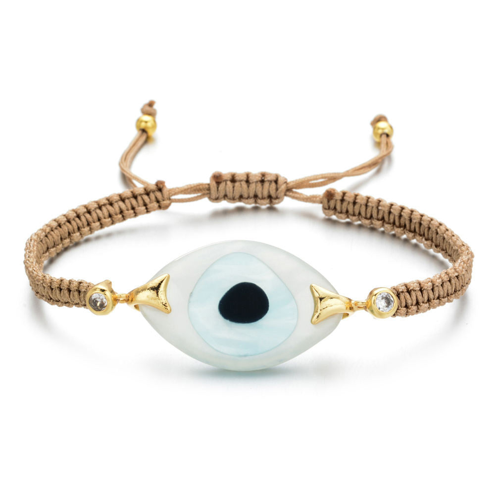 Bohemian Hand-woven Acrylic Resin Evil Eye Bracelet