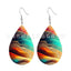 Bohemian African Style PU Leather & Acrylic Water Drop Earrings