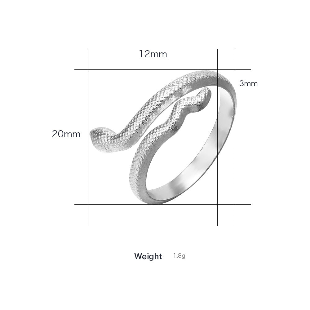 Fashion Snake Series Adjustable Titanium Steel Ring