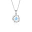 Sterling Silver Moissanite Zircon Pendant Necklace with Wheat Design